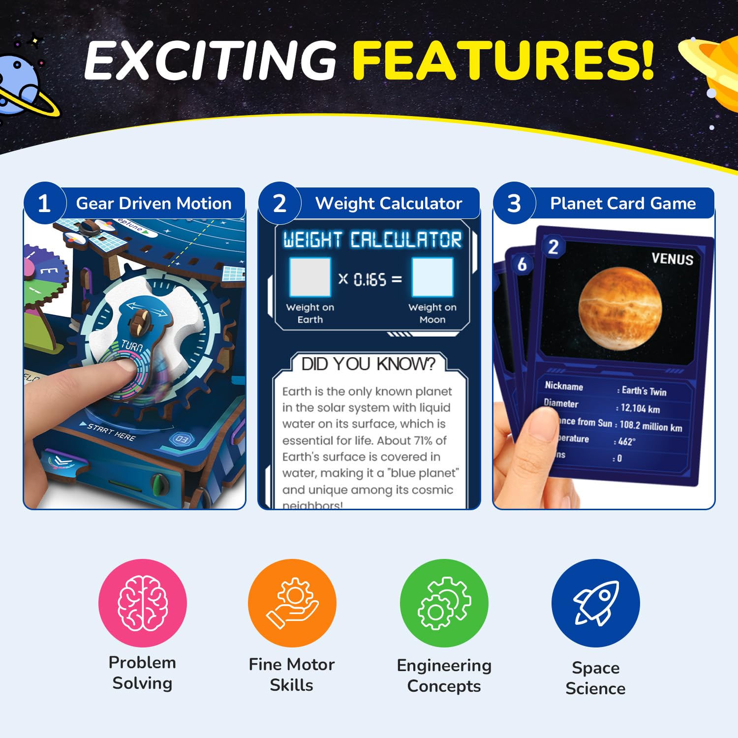 Smartivity DIY Solar System Kit - Gear-Driven Planet Model for Kids 8-14 — Amazon image 5