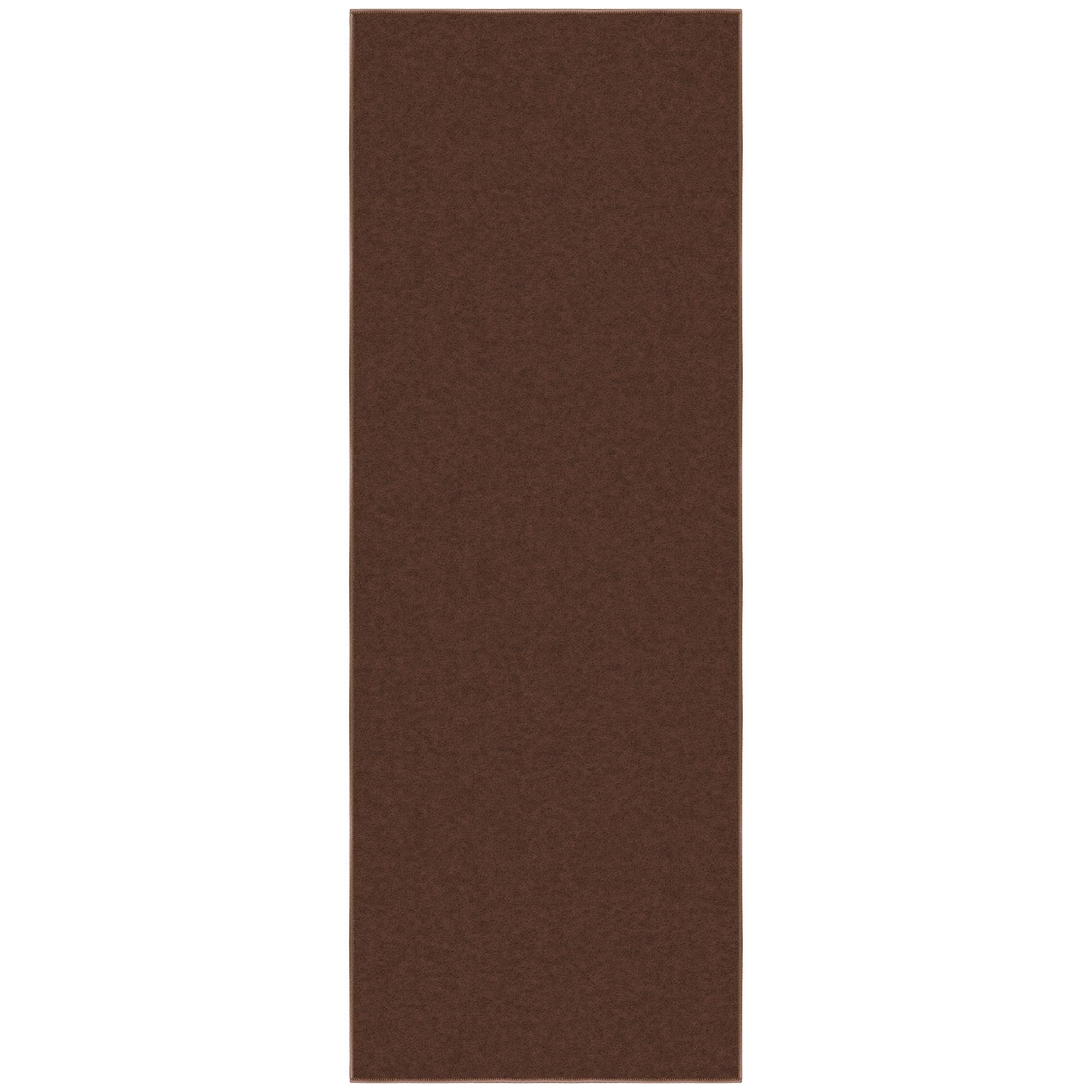 Ottomanson Tapis de couloir collection Ottohome dos en caoutchouc uni 67 cm x 183 cm marron