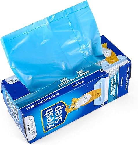 Miniatura 5 de Fresh Step Revestimientos con cordón para caja de arena para gatos, perfumados, tamaño jumbo, 36 x 19 pulgadas, 7 unidades por caja, 2 cajas, bolsas