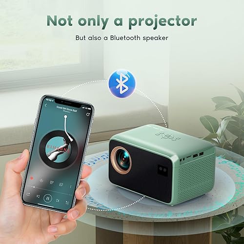 Miniatura 6 de Enfoque automáticoProyector 4K con WiFi y Bluetooth, proyector portátil TMY con función de zoom, proyector de películas para teléfonoTV