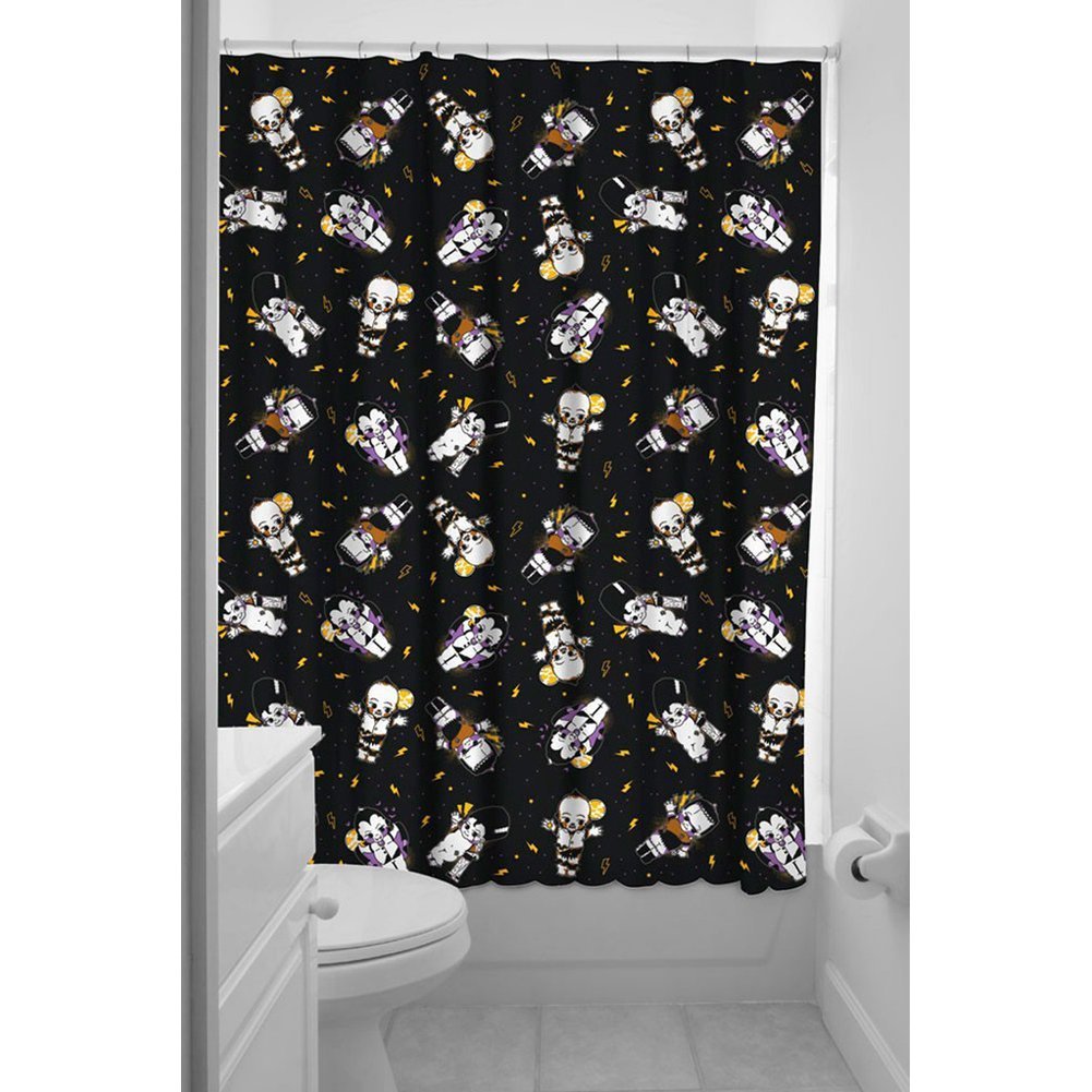 SourpussMonster Kewpies Shower Curtain, Black