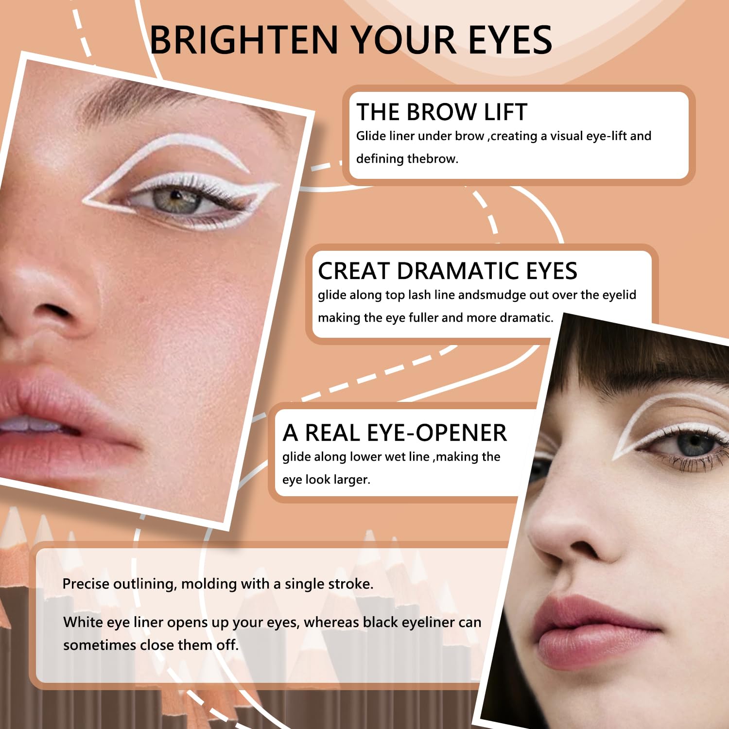 White Eyeliner Pencil Set for Makeup - Image 3