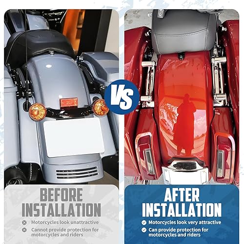 Miniatura 3 de Kit de accesorios de acoplamiento de 4 puntos para motocicleta y 4 piezas de cubiertas de accesorios de acoplamiento para Harley Touring Street