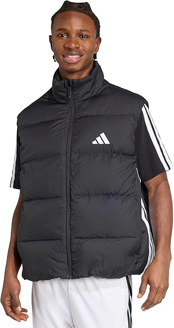 メンズダウンベスト Amazon | アディダス ベスト エッセンシャルズ 3ストライプス PUFFER