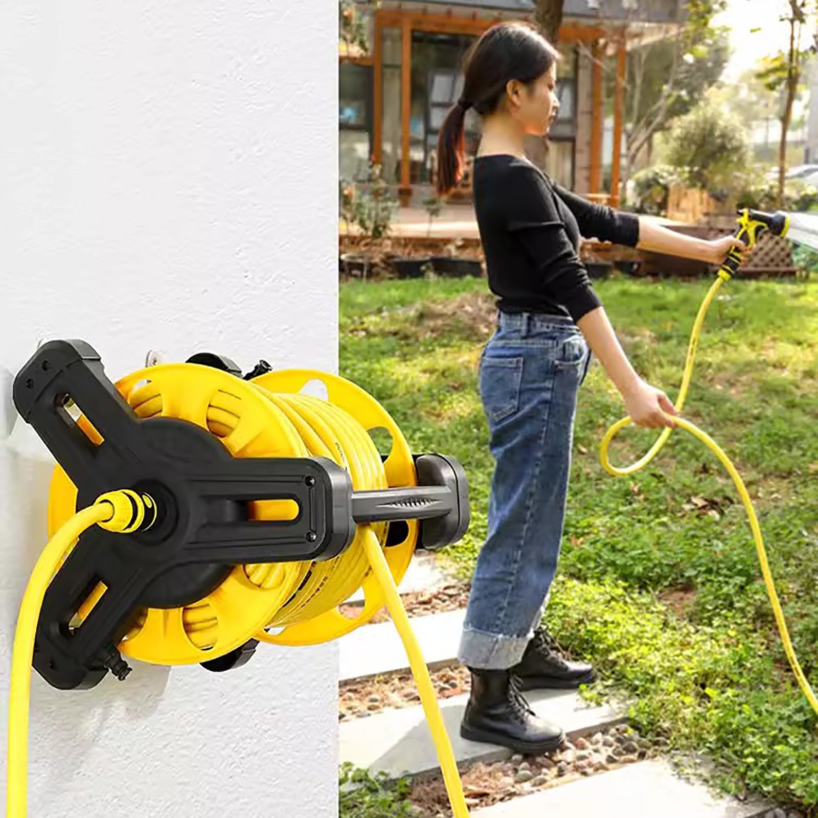 Amazon | 水まきホース ホースリール 10m 15m 20m 25m 30m 40m