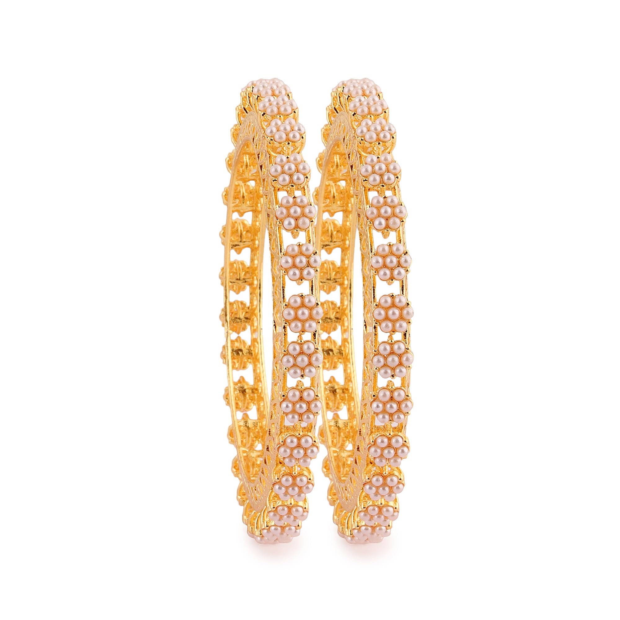 Mansiyaorange Two Gold Plated Pearl Stone Pacheli Bangles for Women (2.4) (B0CYWYGW5M) Amazon Price History, Amazon Price Tracker