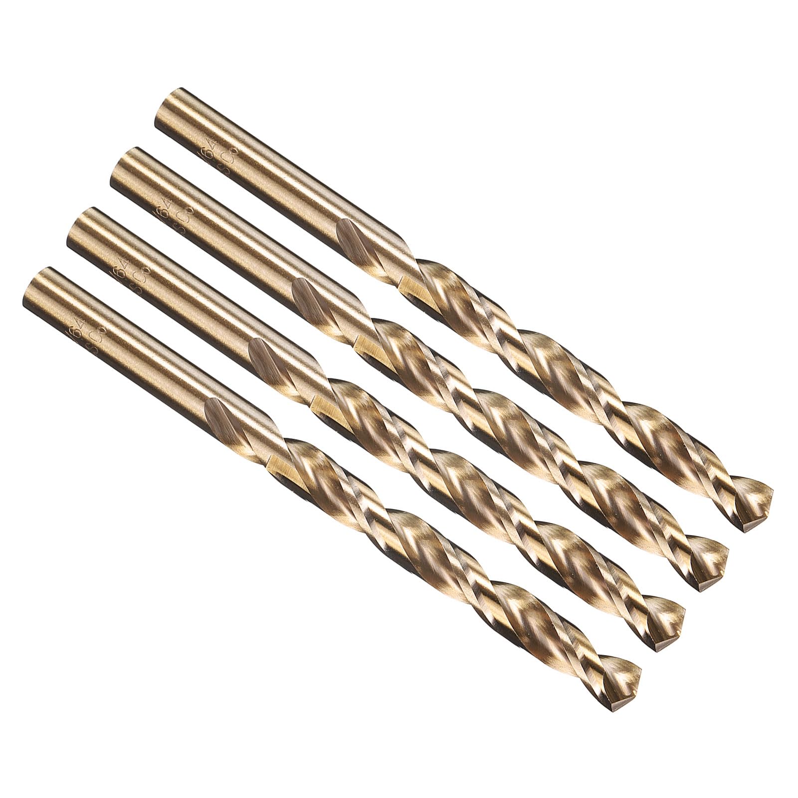 PATIKIL 7.5mm Drill Bit, M35 Cobalt 5% High-Speed Steel Jobber Straight Shank 135° Gold Finish for Stainless Steel Hard Metal - 4 Pack — image 1