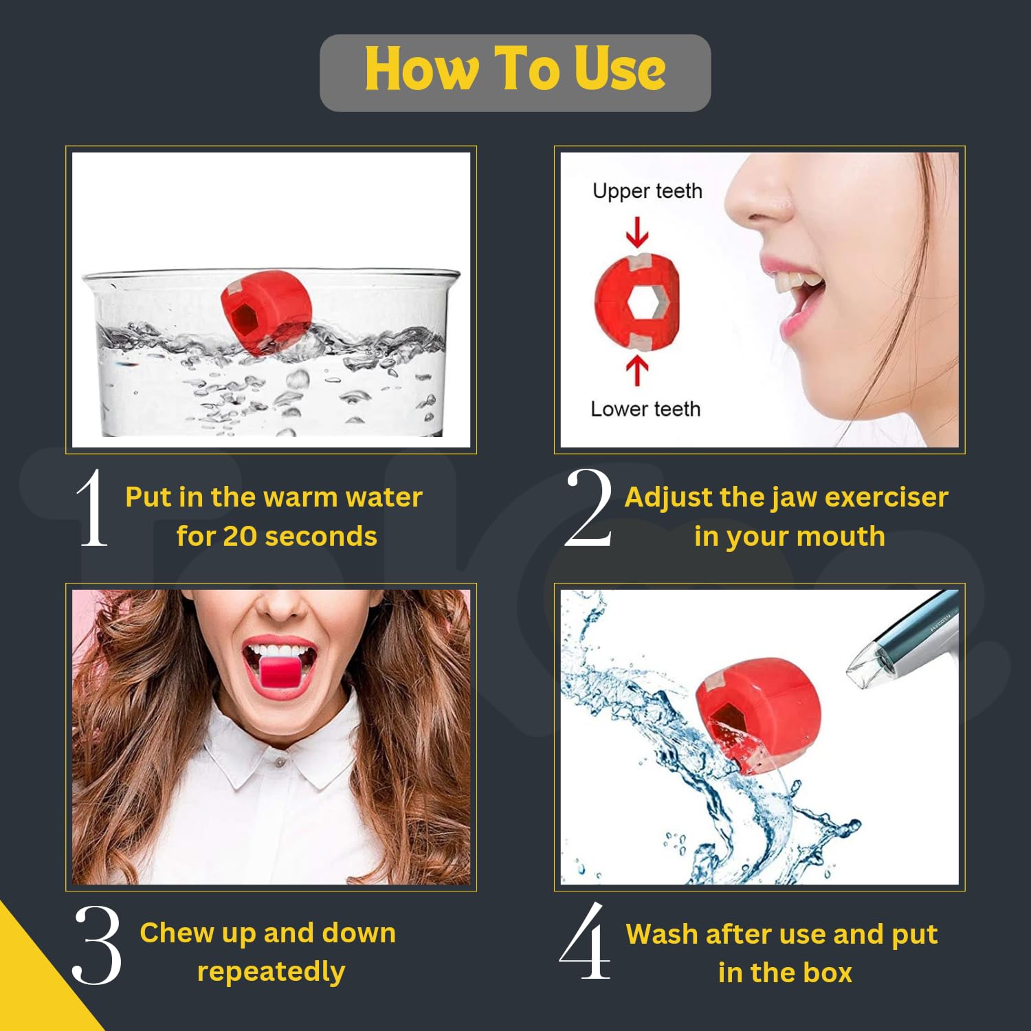 tekme Jawline Exerciser Tool Men, Jaw Exerciser for Men & Women, Helps to Reduce Stress and Cravings, Slim and Tone Your Face (Red-50lbs-Advanced) - Image 5 thumbnail
