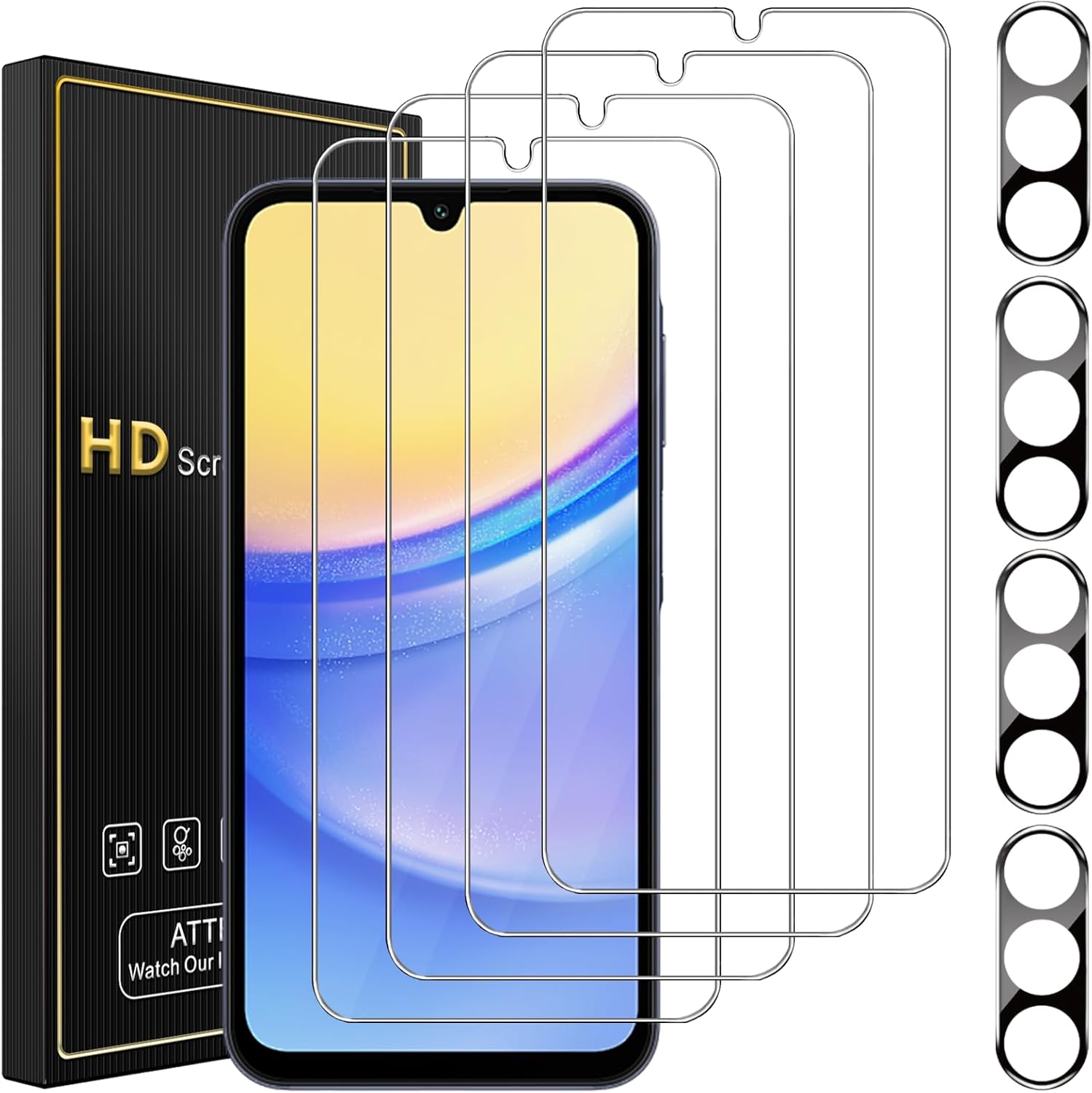 4 Pack Screen Protector for Samsung Galaxy A15 5G with...