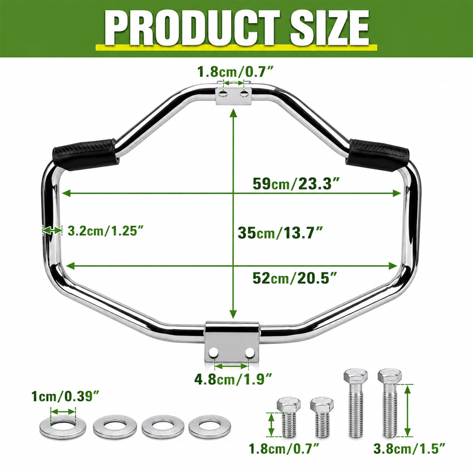 Paramotore per Sportster 1200 Custom XL1200C 2004-2023; Iron 883 XL883N 2009-2023; Roadster XL1200R '04-08; Forty Eight XL1200X '10-15 (cromato)