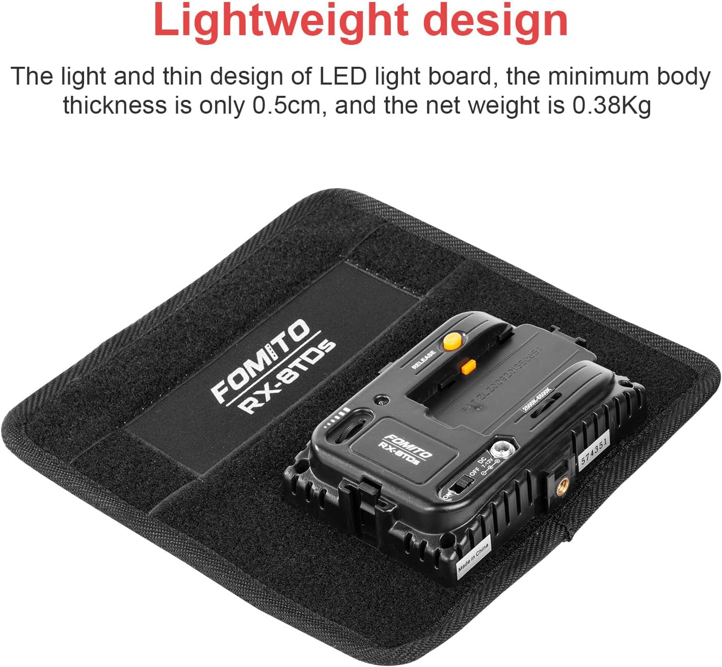 Fomito Foldable Flexible LED Video Light Panel, Dimmable On-Camera Soft Lighting,2500K-6500K CRI95, Splash-Proof for Studio Photography, Video Recording, Live Streaming, RX-8TDs Kit