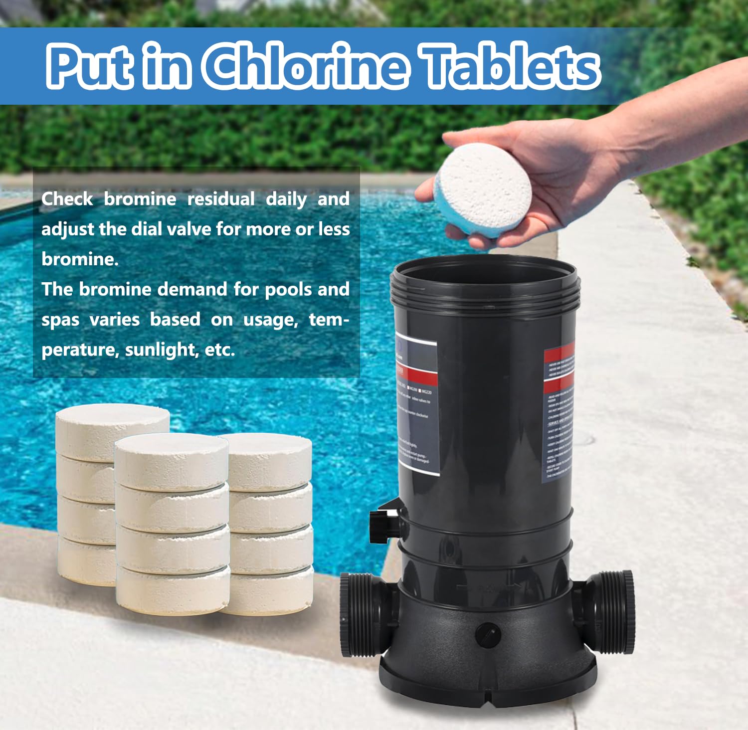 MAYGO CL220 - Clorador automático de piscina fuera de línea de repuesto Hayward CL220, clorador automático para piscina fuera de línea tanto para piscina cubierta como sobre el suelo (9 libras)