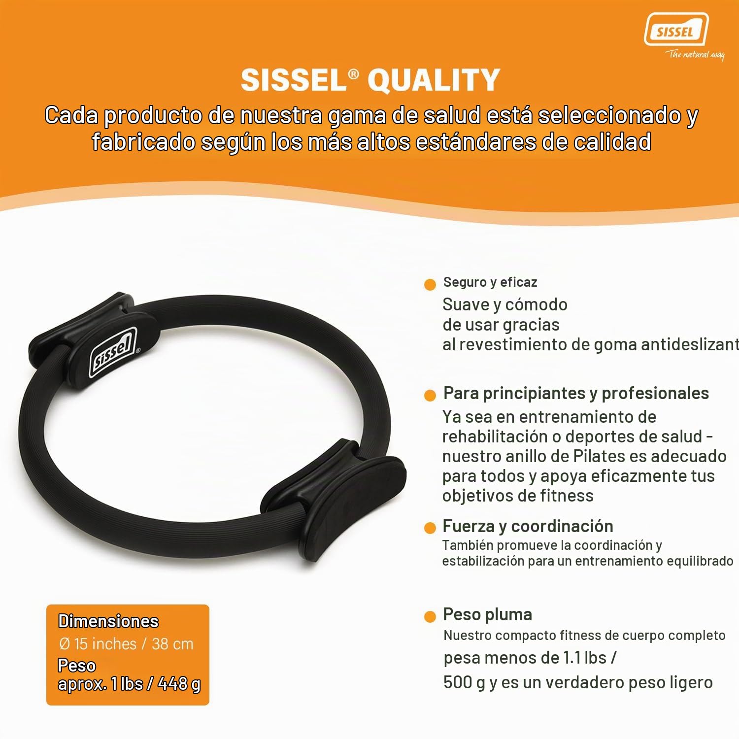 Sissel Core-Trainer Pilates Circle - Aro para Practicar Pilates con póster de Ejercicios