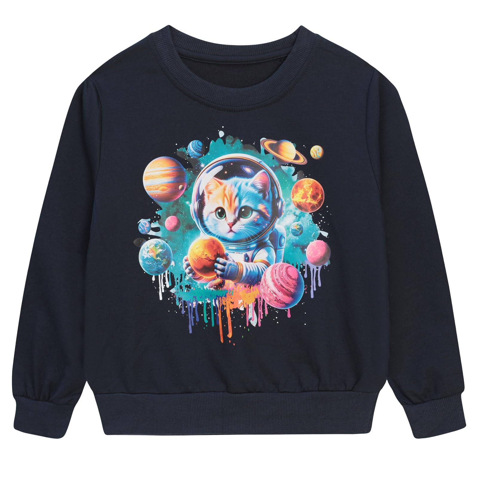 Funnycokid Boys Sweatshirts Toddler Long Sleeve Pullover Crewneck Tops 2-6Y
