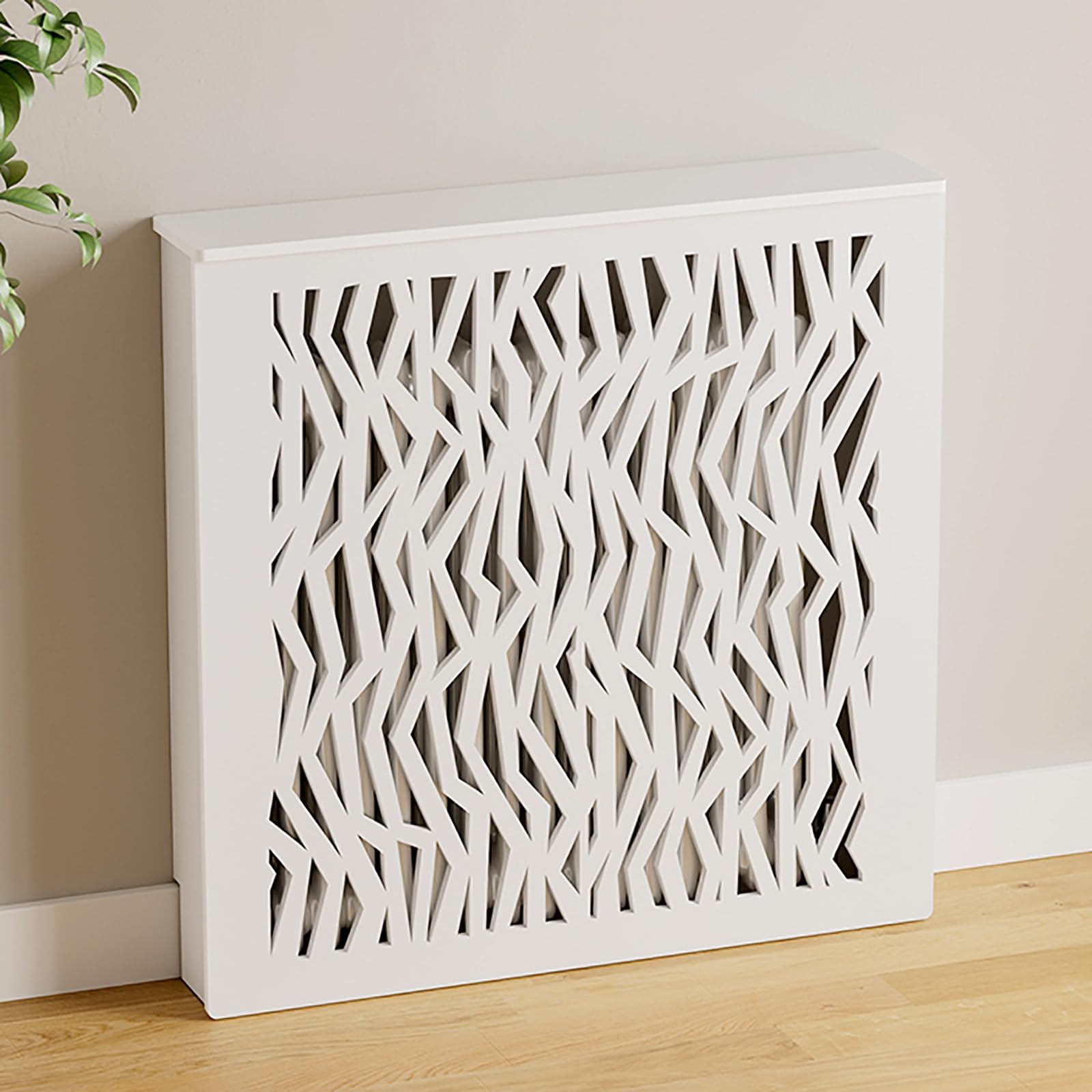 White Radiator Covers with Top Storage Shelf, Modern Four-Sided Heater Steam Radiator Covers Cabinet for Home, Bedroom, Living Room(100x90x25cm/39x35x10in)