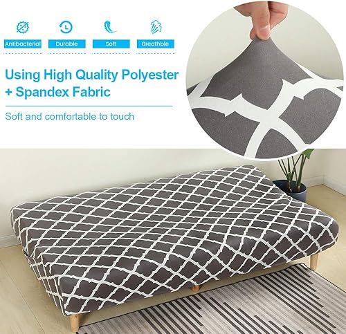 Vista 193 de MIFXIN Funda de sofá sin brazos, funda elástica plegable para sofá cama, sin reposabrazos, protector de muebles de elastano impreso lavable, sin
