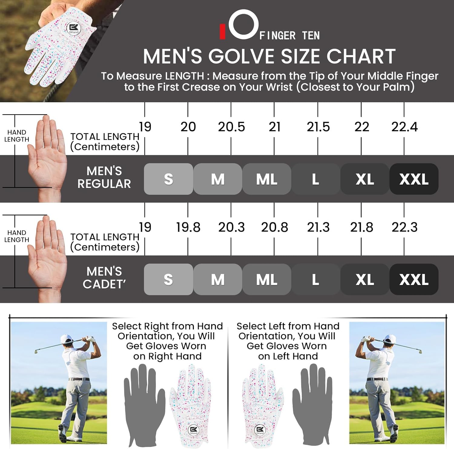 Golf Gloves Men Right Handed Golfer Left Hand Leather Stylish Value 2 Pack with Ball Marker, Mens Golf Glove All Weather Grip, Size Small Medium ML Large XL - Image 6