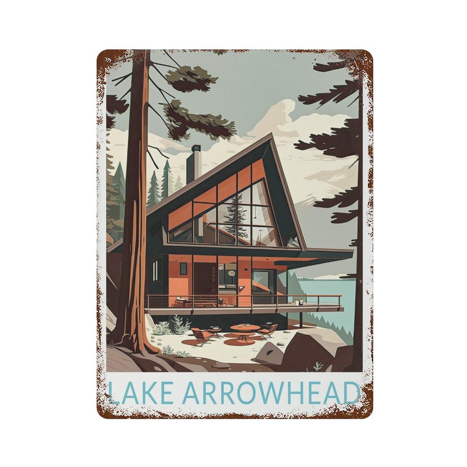 xiaoxiaoshen Lake Arrowhead Travel Gift, California (2) Wall Decor Art Metal Tin Poster Modern Home Decor Art Home Bar Shop Decorations Vintage Sign 40x30cm
