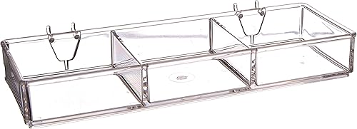 Azar Displays 225503-2pack 3-Compartment Tray for Pegboard/Slatwall (Pack of 2)