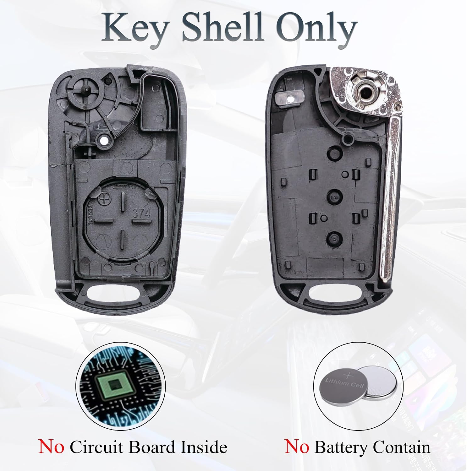 SUPALAND Key Fob Shell Case Replacement Fits for Kia Soul Sportage 2010-2013 / Kia Rio 2012-2014 Keyless Entry Remote Control 3 Button Flip Key Pad Cover NYOSEKSAM11ATX