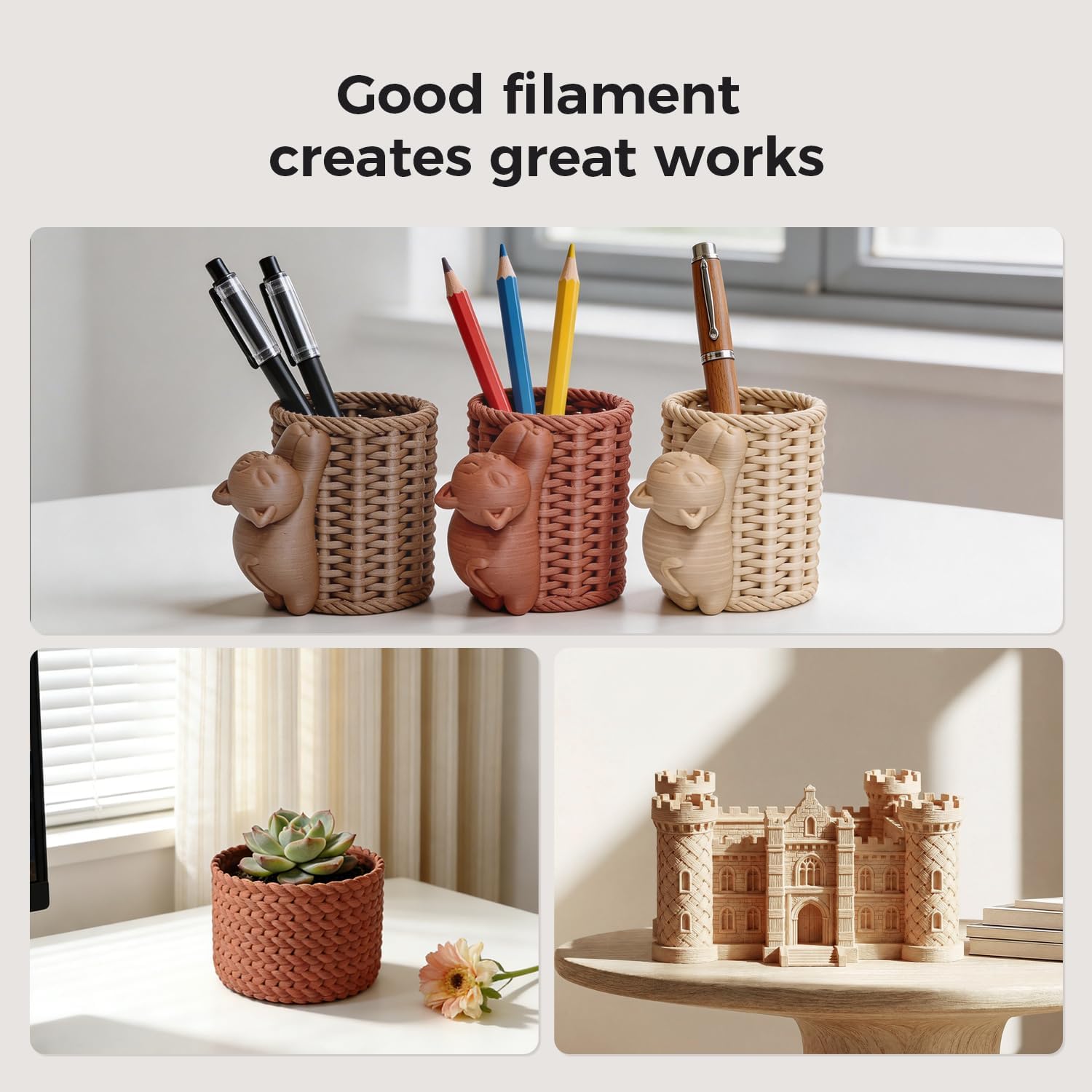 PLA Filament 1.75mm Walnut Wood 1KG, Real Wood Flour Added 3D Printer Filament, 1kg Spool(2.2lbs) Fits for Most FDM 3D Printers Walnut