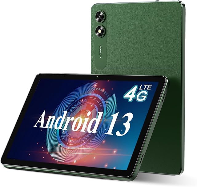 UMIDIGI G3 Tab 10.1 Inch Android 13, 2023 Cheap Tablet, 3+32GB-256GB, 6000mAh 8MP+8MP Camera, 1200 * 800HD Screen WiFi Tablets, Bluetooth 5.0, 4G Dual Card, Project A Screen/Face Unlock/OTG/GPS-Green