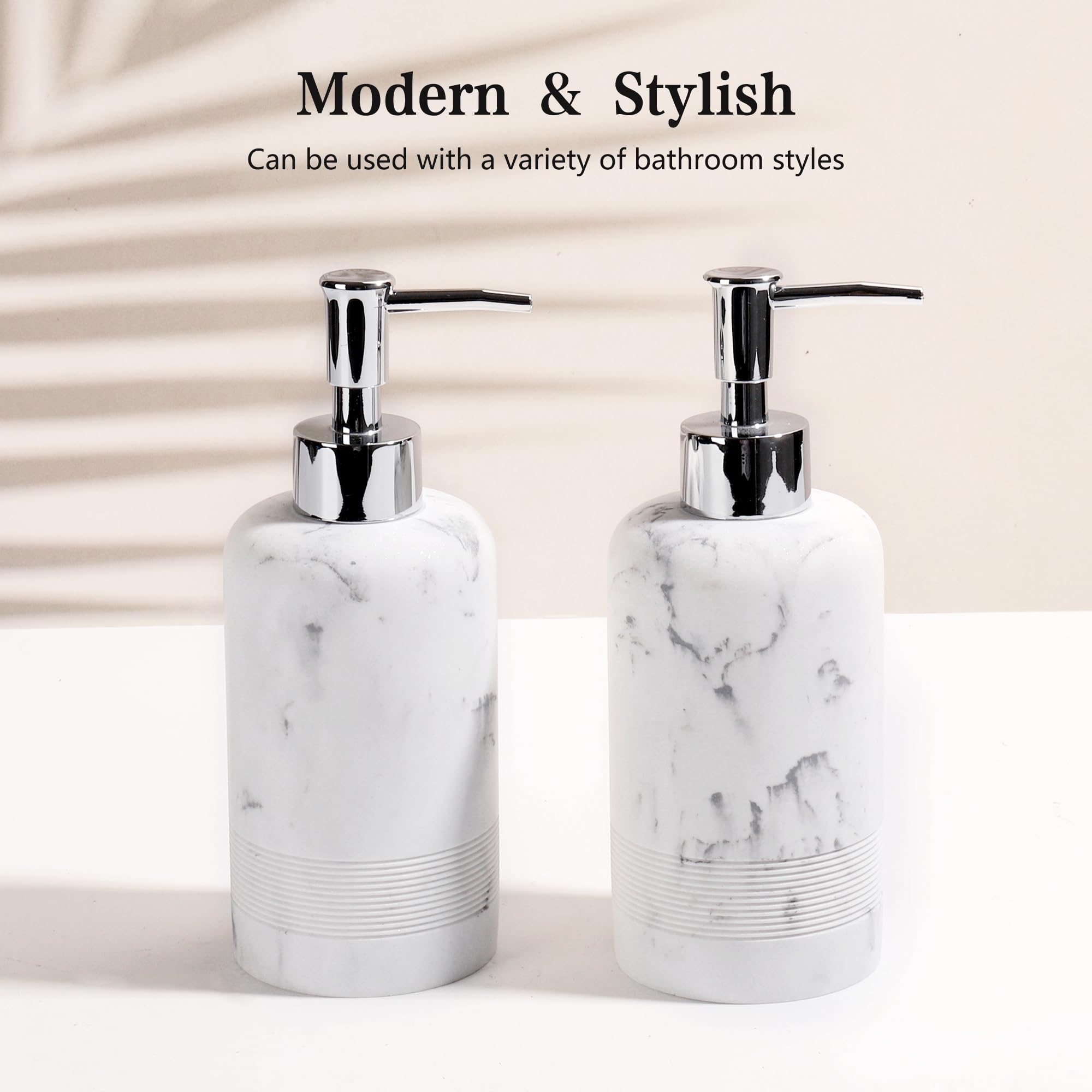 YMXYJM Dispensador de jabón con bomba de acero inoxidable a prueba de óxido, dispensador de jabón líquido recargable para baño, dispensador de jabón de cocina premium, color blanco