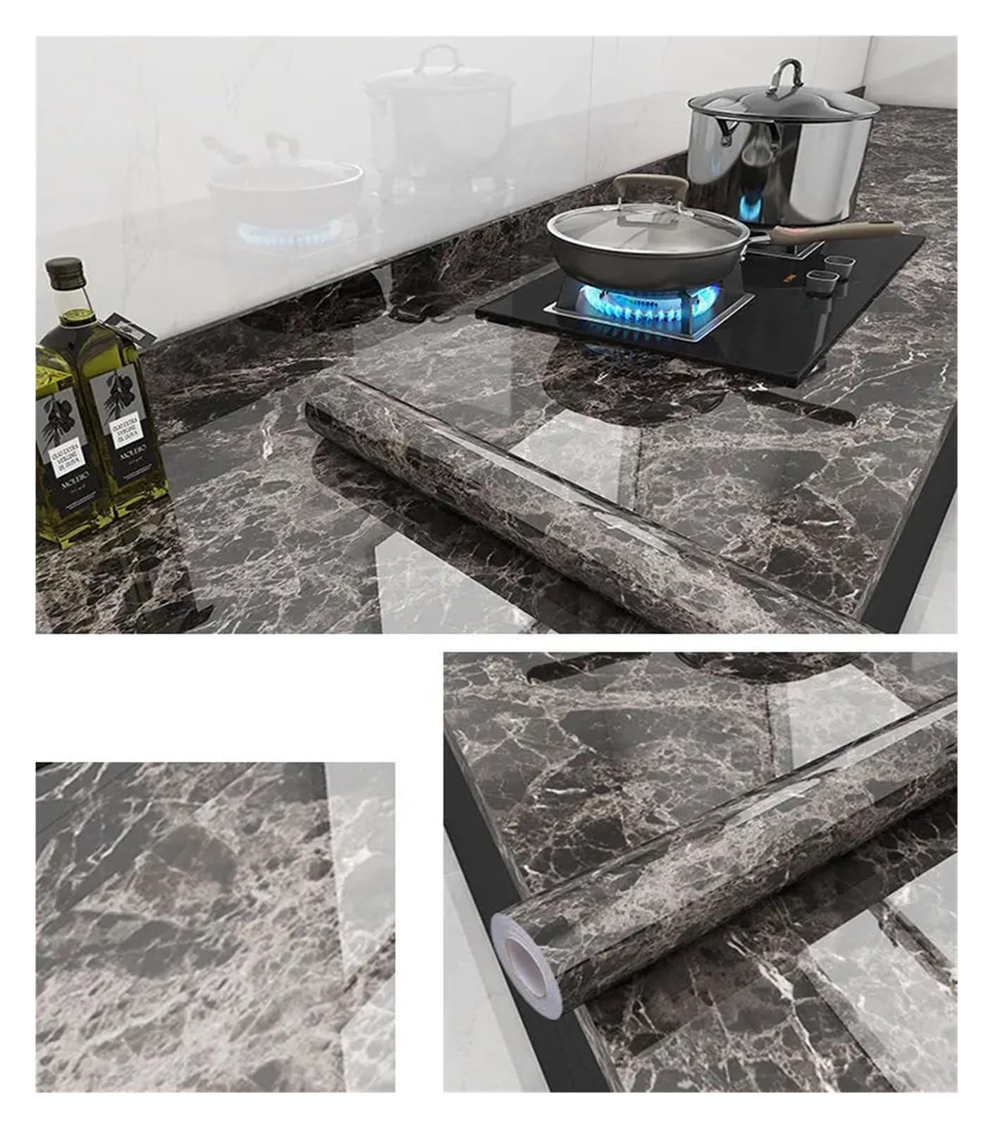 Aywtiun F-23 Oil Proof Waterproof Contact Paper Marble Self Adhesive Wallpaper For Kitchen Wall Stickers Waterproof Oil Proof Peel And Stick For Kitchen Worktop Fridge Splashback(,20M X 60Cm)
