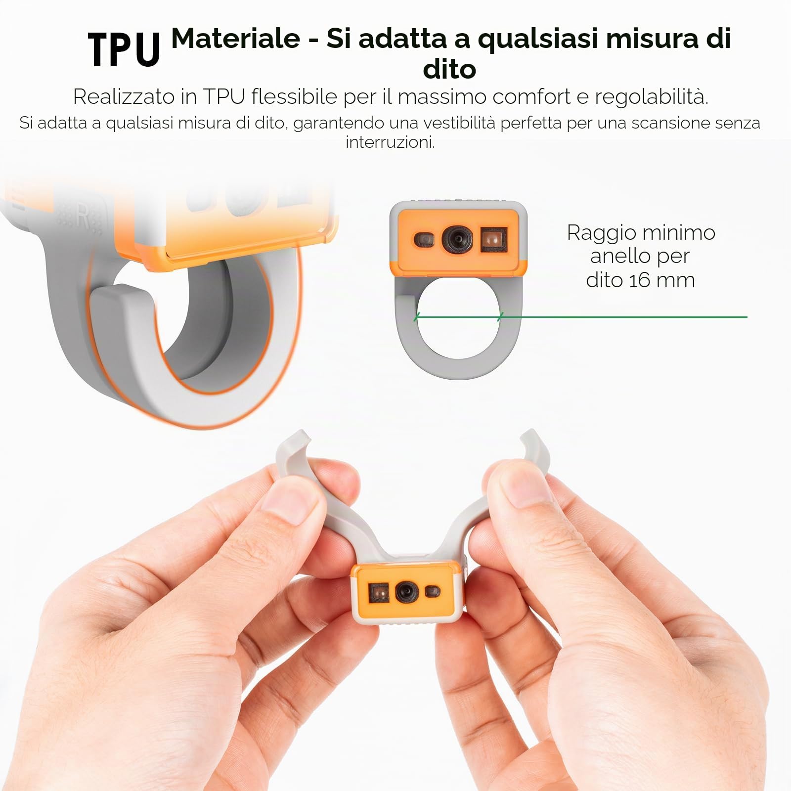 T3 scanner tattile ad anello Bluetooth logistica corriere scanner di codici a barre 2D supporto connessione gateway grado di protezione IP65