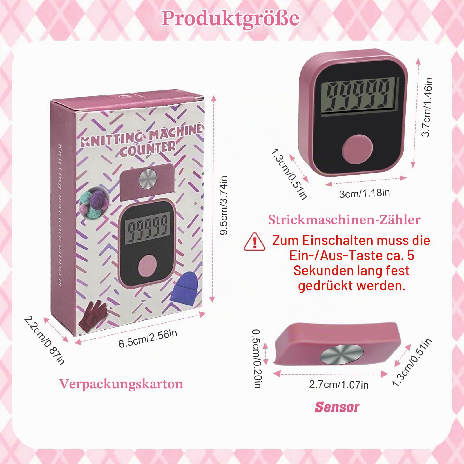 Strickmaschinenzähler, Reihenzähler für Rundstrickmaschine, aufsteckbar, magnetisch, geeignet für 32/40/48 Nadelreihe digitaler Zähler (2 Stück)