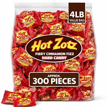 Hot Zats Fiery Cinnamon Fizz Flavor | 4 Pounds Approx. 300 Pieces | Individually Wrapped | Nostalgiac Retro Bulk Fun Size Hard Candy | Great For Parties, Office, Holiday & Any Ocassion!