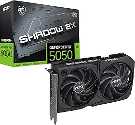 Placa de Vídeo MSI GeForce RTX 5050 Shadow 2X OC 8GB GDDR6 128-bit PCIe 4.0