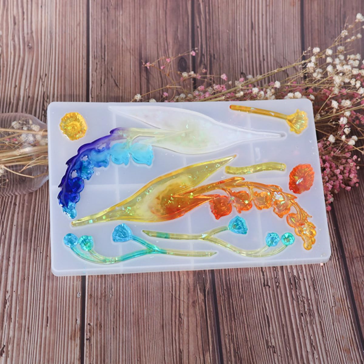 Moule en Silicone Soi-même 4 Pièces pour Fleurs de Magnolia, Non Adhérent et Facile à Nettoyer, pour Projets DIY et Résine Époxy
