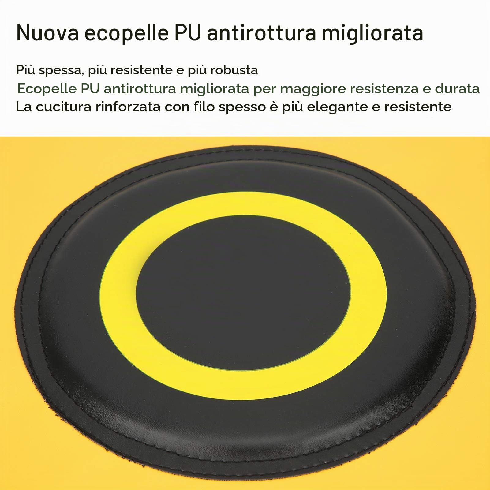 Wall Punch Boxing Bag PU Focus Target Wall Fighting Pad Training Bag Attrezzatura da Allenamento per Sanda Taekowndo(Nero e Giallo)