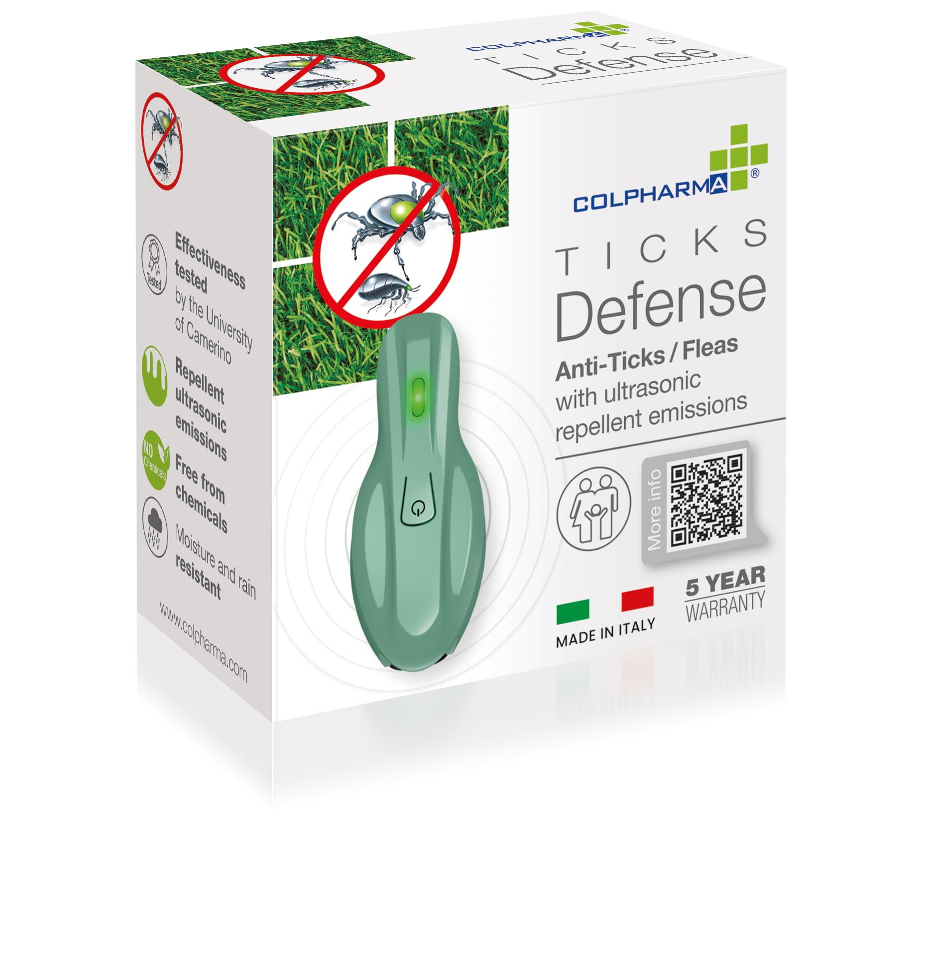 Colpharma Antizecche e Pulci Ultrasuoni Trekking per Persone – Dispositivo Repellente Portatile