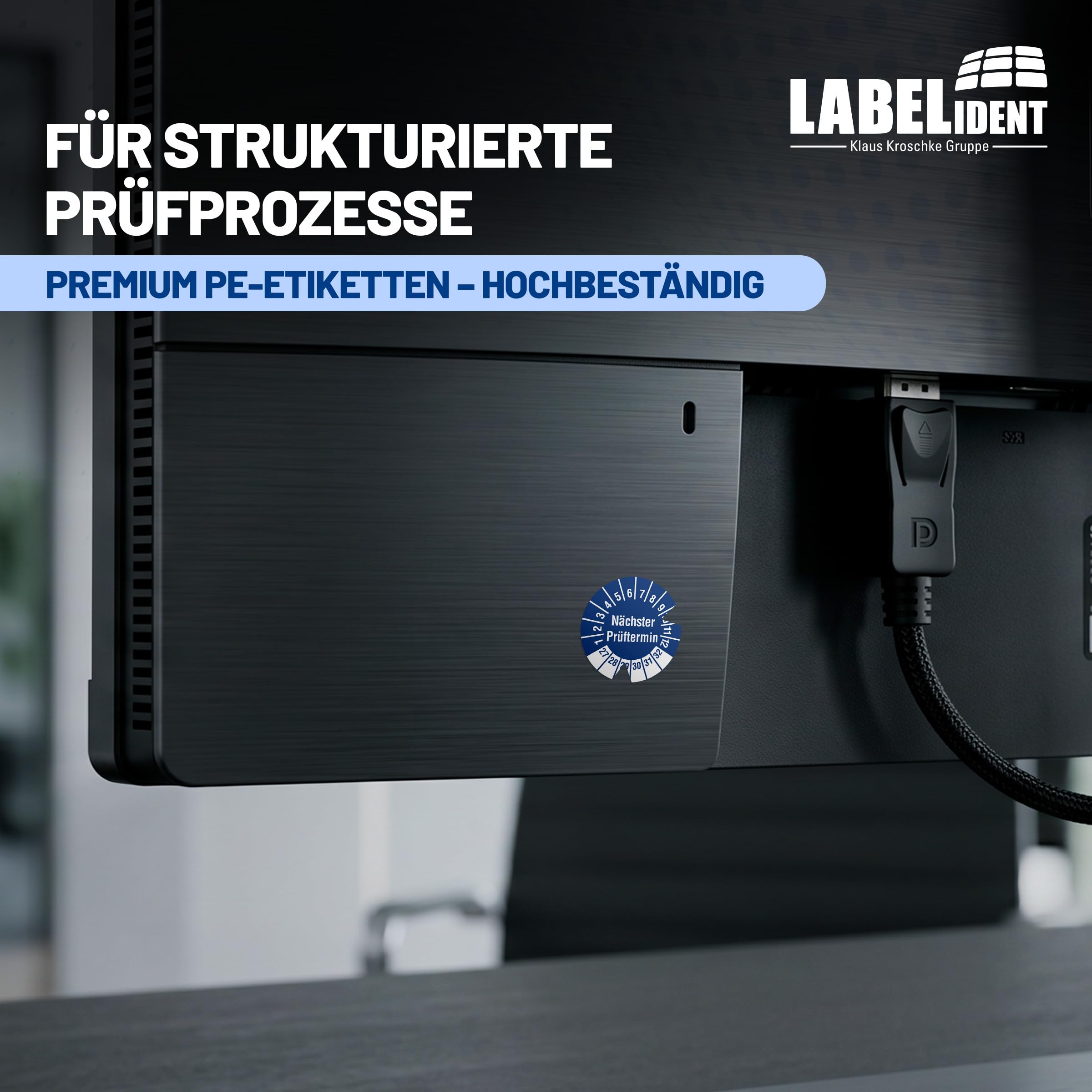 Labelident Prüfplaketten Nächster Prüftermin - Ø 30 mm - 1.000 auf Rolle, 2027-2032, selbstklebend