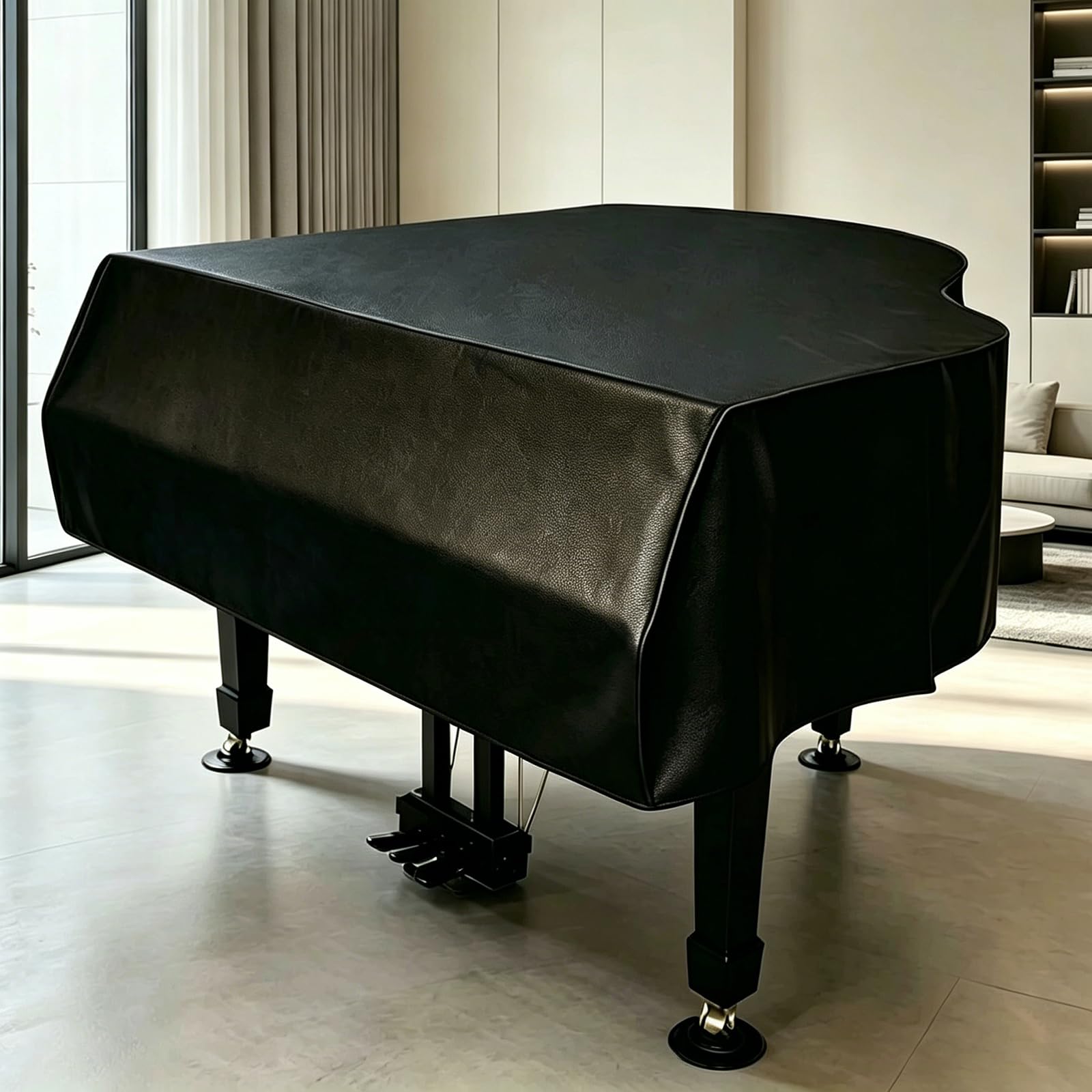 Cover per Pianoforte,Pianoforte A Coda Cover,Coperchio Antipolvere per Pianoforte,Antipolvere Impermeabile,Dall'Umidità,Protezione da Luce Solare,in Pelle,per Pianoforte A Coda