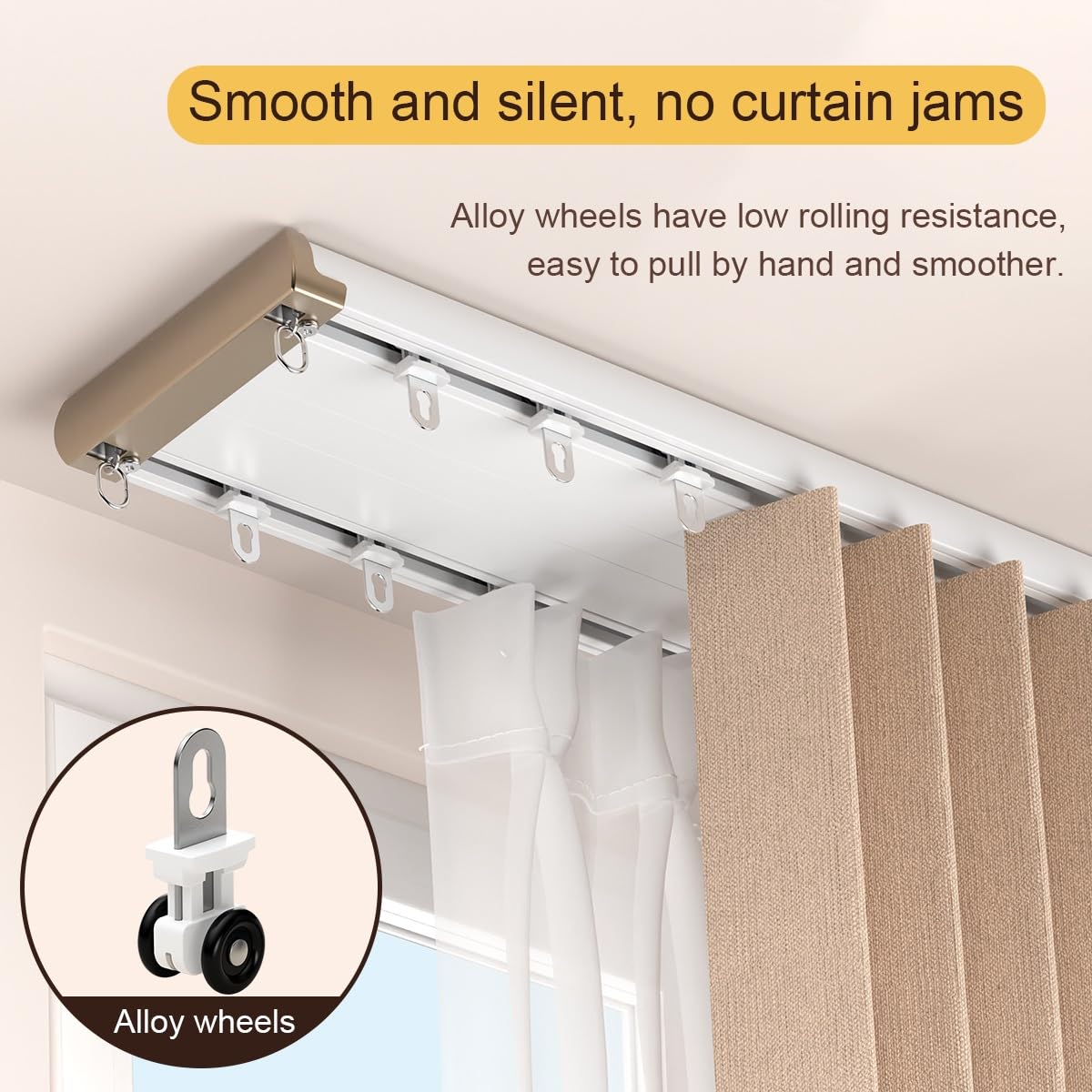Silent Double ain k Montowany na suficie pokój ze stopu aluminium Divi do sypialni i hotelu łatwa instalacja 1,7 m CrossConnect Design idealny do sufitu podwieszanego