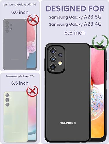 Miniatura 2 de Dretal Funda para Samsung A23 4G5G, Galaxy A23, protector de pantalla de vidrio templado, grado militar, parte trasera dura y borde suave, funda