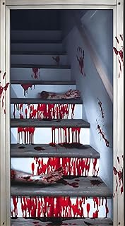 Halloween Deko Innen Outdoor Horror Helloween Accessoires Türdeko Türvorhang xxl 180×100 Party Gruselig Halloweendeko Dekoration Grusel Haloween Wohnzimmer Tür Zubehör Haustür Badezimmer Decor Hängend