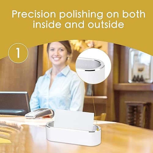 Miniatura 3 de Soporte de tarjeta de visita de aluminio Soporte de tarjeta de visita de oficina Organizador de exhibición de tarjetas de presentación para