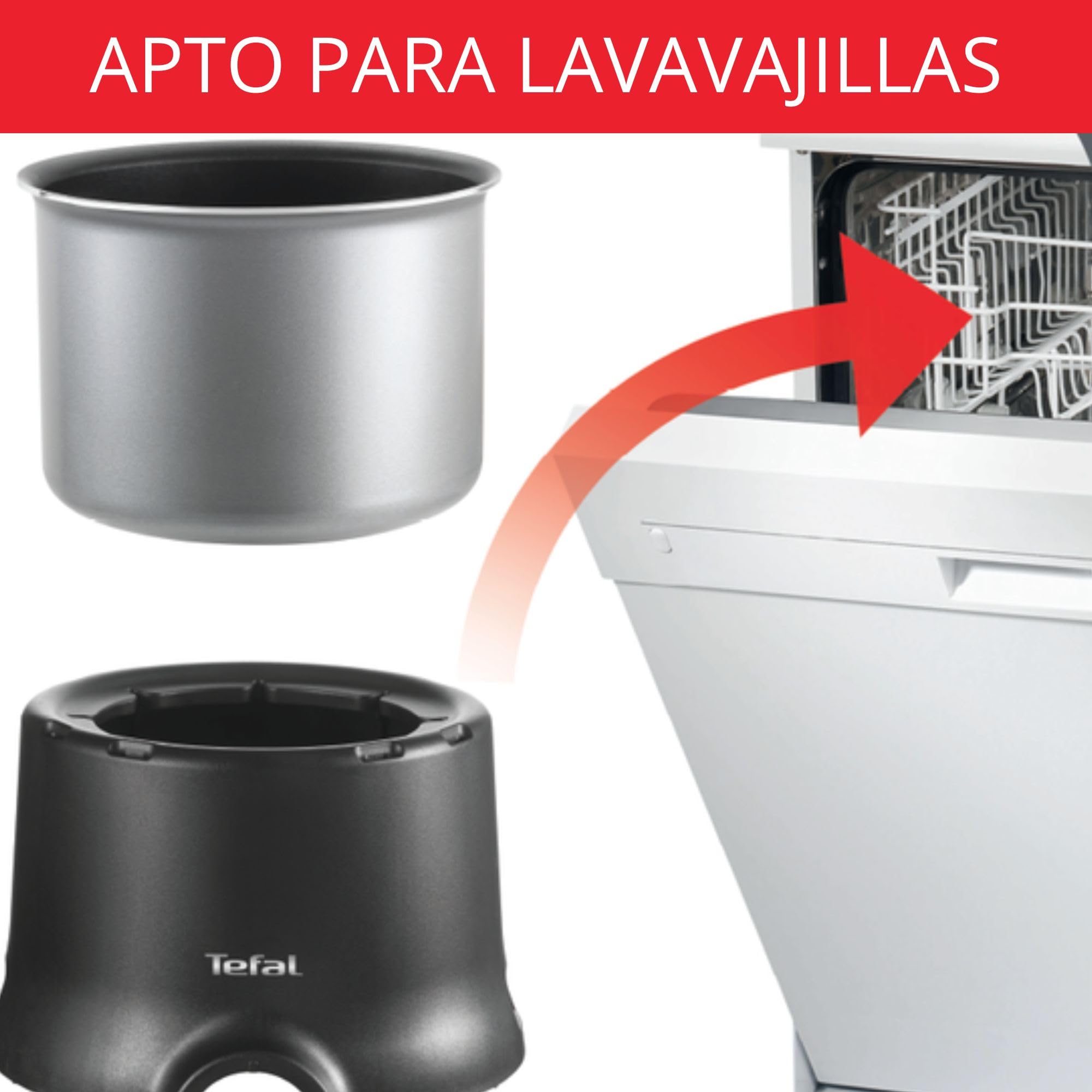 Tefal EF256812 Fondue INOX & Design con Pared Aislante, 8 Tenedores, Apta para lavavajillas y Segura Que lo Hace Todo Incluye la innovadora tecnología Thermo-Respect