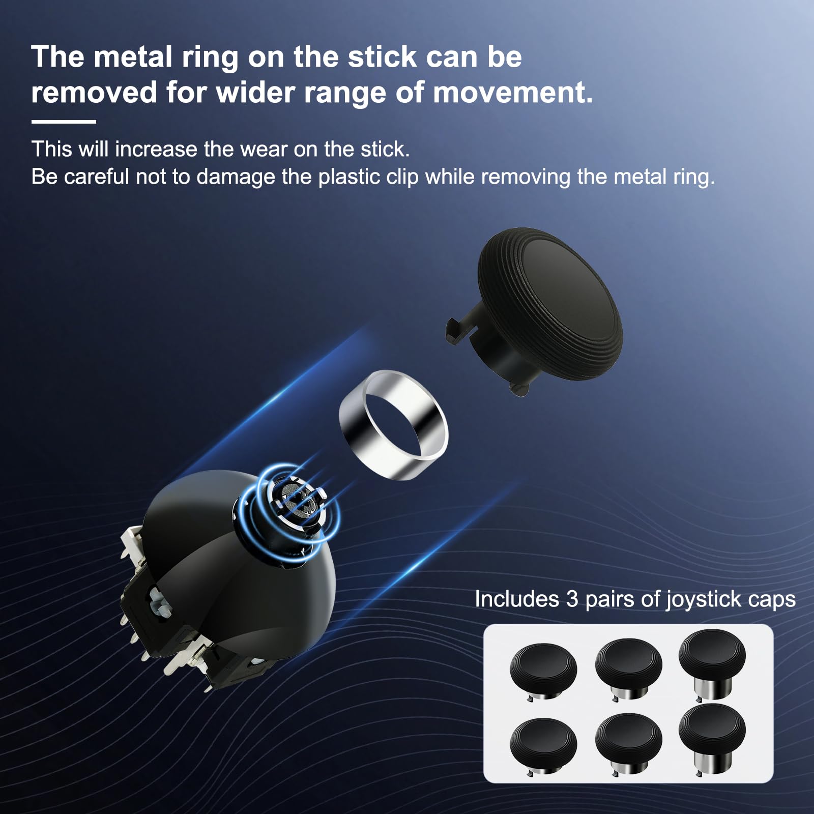 AKNES GuliKit Joystick TMR 720° à tension réglable pour PS4 DualShock 4 | Dérive réduite, Haute précision, Réactivité rapide, avec 3 Paires de Capuchons de Hauteurs Différentes