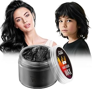Magic Master Keratin Black Temporary Hair Color Wax, 3.4 Fl Oz, Natural Washable Temporary Hair Color Gel for Kids Girls Women & Men Dark Hair, Party, Cosplay, Festival & Halloween