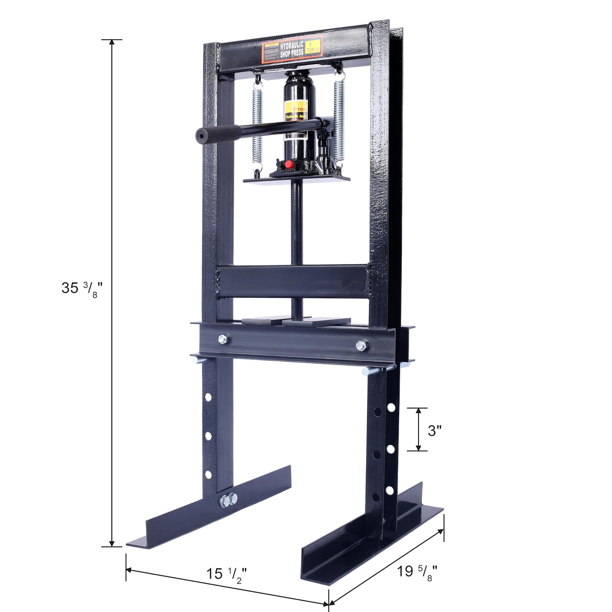6-Ton Hydraulic Shop Press,H-Frame Floor Mount Hydraulic Press,for Car Repair and Garage,Bending,Straightening,Pressing Parts,Installing Bearings,U-Joints,Bushings,Ball Joints & Pulleys,Black