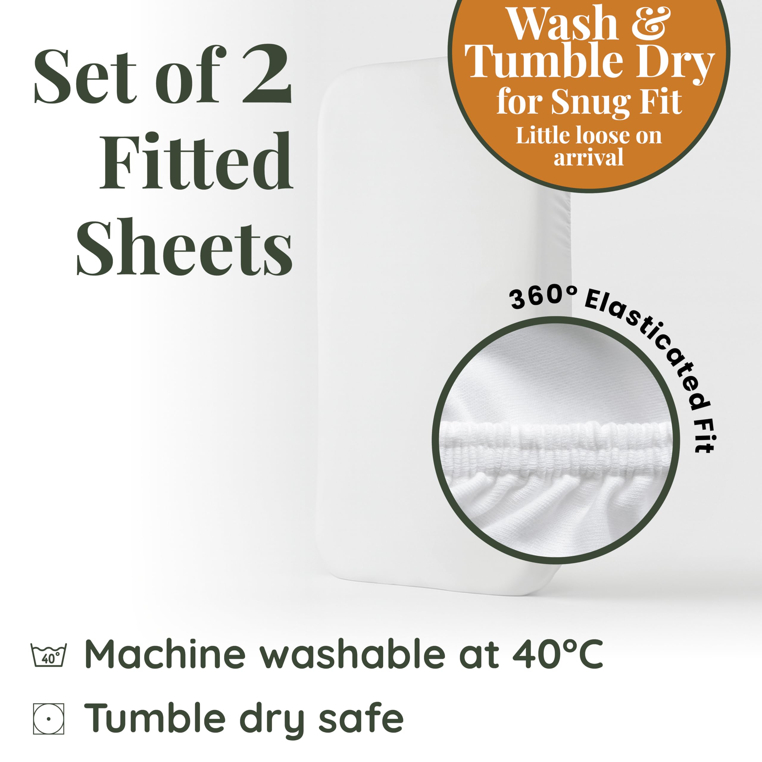 Bunnyjik - GOTS Organic Cot Bed Sheets 140 x 70 fitted – Luxuriously Tick & Cozy 2000GSM Organic Cotton- Pack of 2 Cotbed Fitted Sheet - Toddler Bed Sheets 140 x 70 Cot Sheets 140 x 70 Fitted - 5