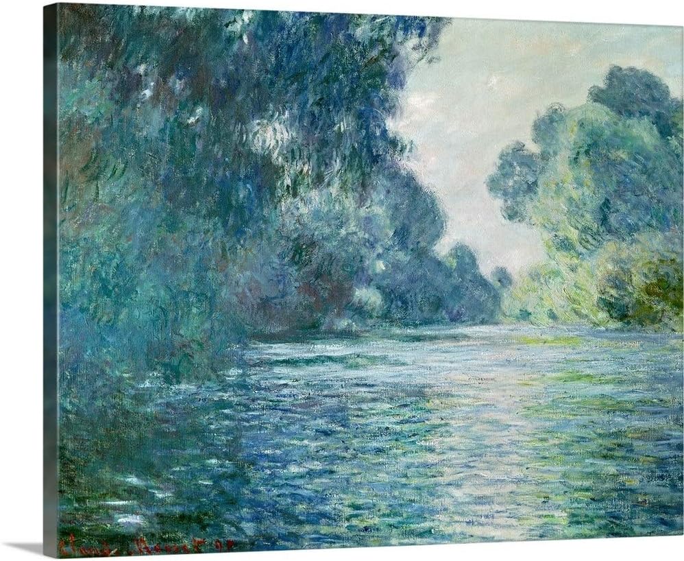 CANVAS ON DEMAND Branch of the Seine Near Giverny, 1897 Canvas Wall Art Print by Claude Monet, Traditional, Impressionism, Home Decor, Floral, Flowers, Artwork,30" x24in