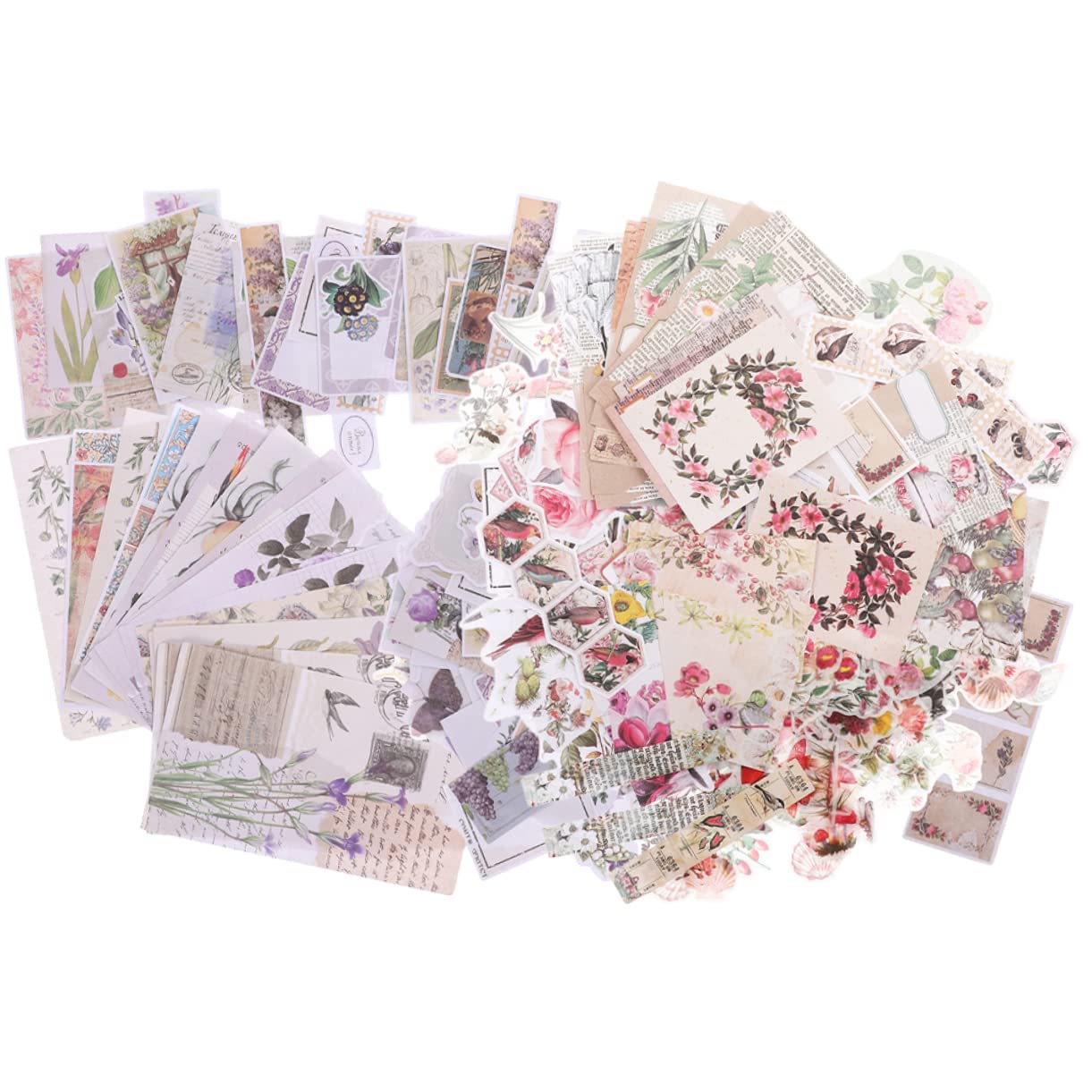 NUOBESTY 2sätze Vintage Pflanzen Und Blumen Scrapbooking Aufkleber Set Selbstklebende Dekorative Papiere Für Journaling Handwerk Und Fotoalben Für Scrapbook-projekte