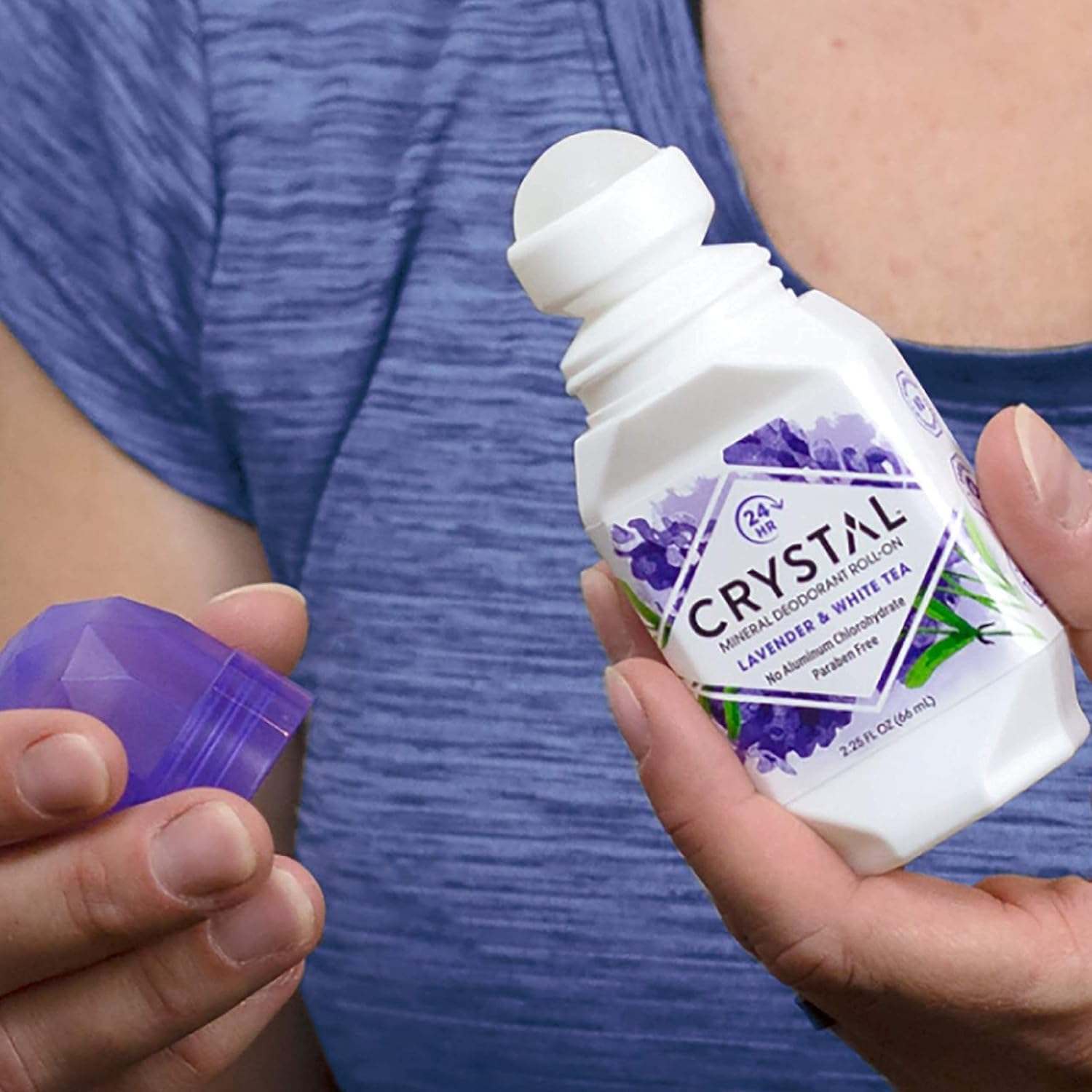 Crystal Mineral Deodorant Roll-On, Lavender & White Tea 2.25 oz (Pack of 12)