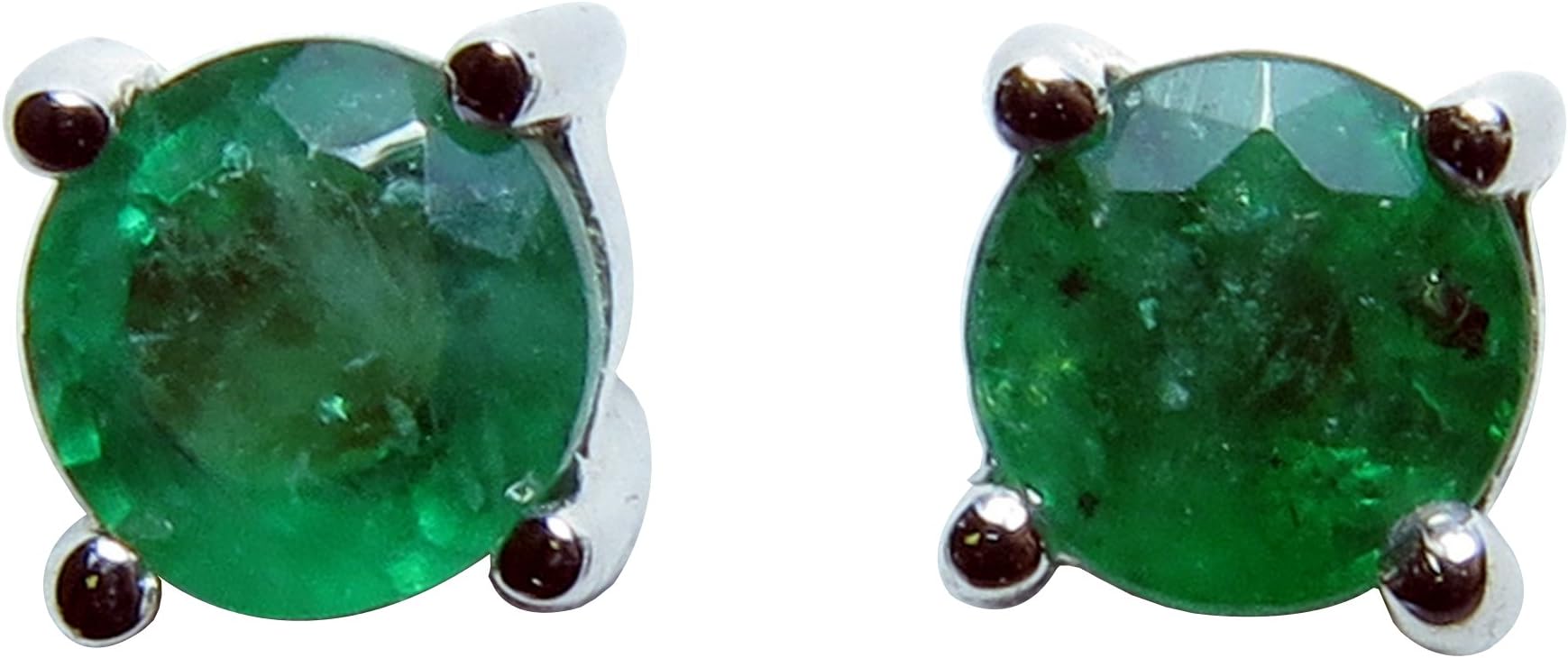 14K Solid Gold 4 prong round Fine Gemstone 3.5 millimeter Stud Earrings